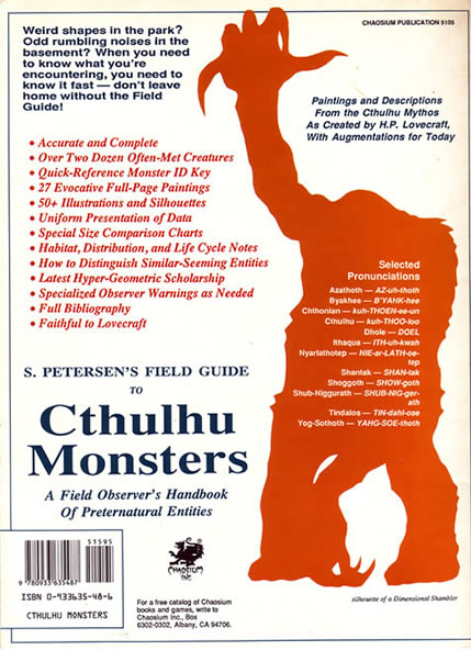 Cthulu Monsters - back
